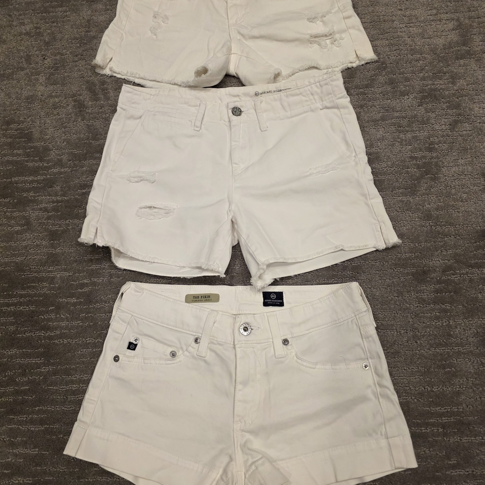 AG Adriano Goldschmied Women's White Jean Shorts